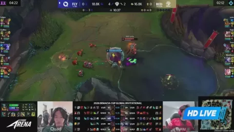 Poster siaran FlyQuest VS RED Canids