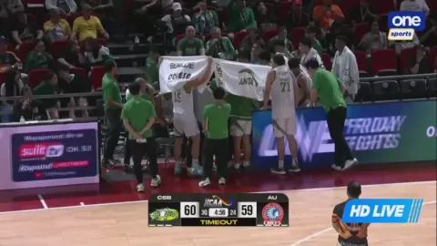 Poster siaran CSB trailblazer VS Arellano University Chiefs